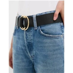 Below the Belt Black with Gold Ring Buckle